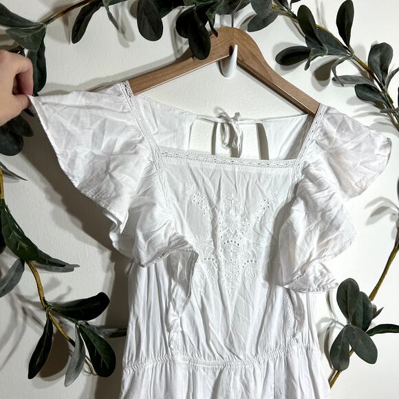 Old Navy White Flutter Sleeve Dress - Picture 2 of 6